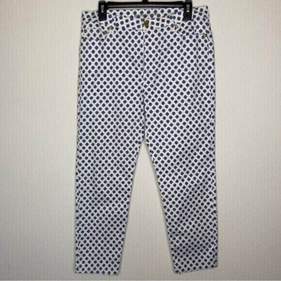 Michael Kors Selma Medallion Print Cropped Jeans Size 12 Pre-owned - Picture 4 of 16